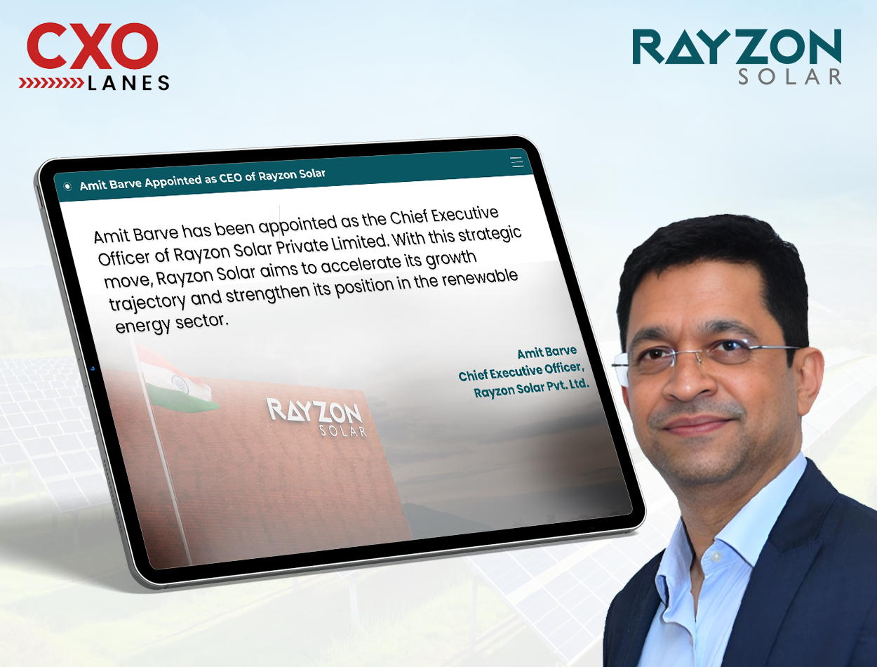 Amit Barve Appointed as CEO of Rayzon Solar