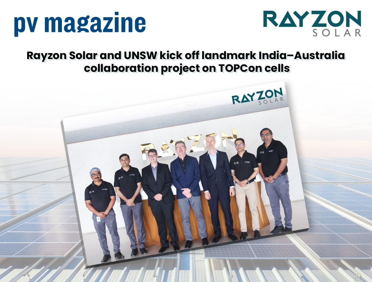 Rayzon Solar and UNSW kick off landmark India–Australia collaboration project on TOPCon cells