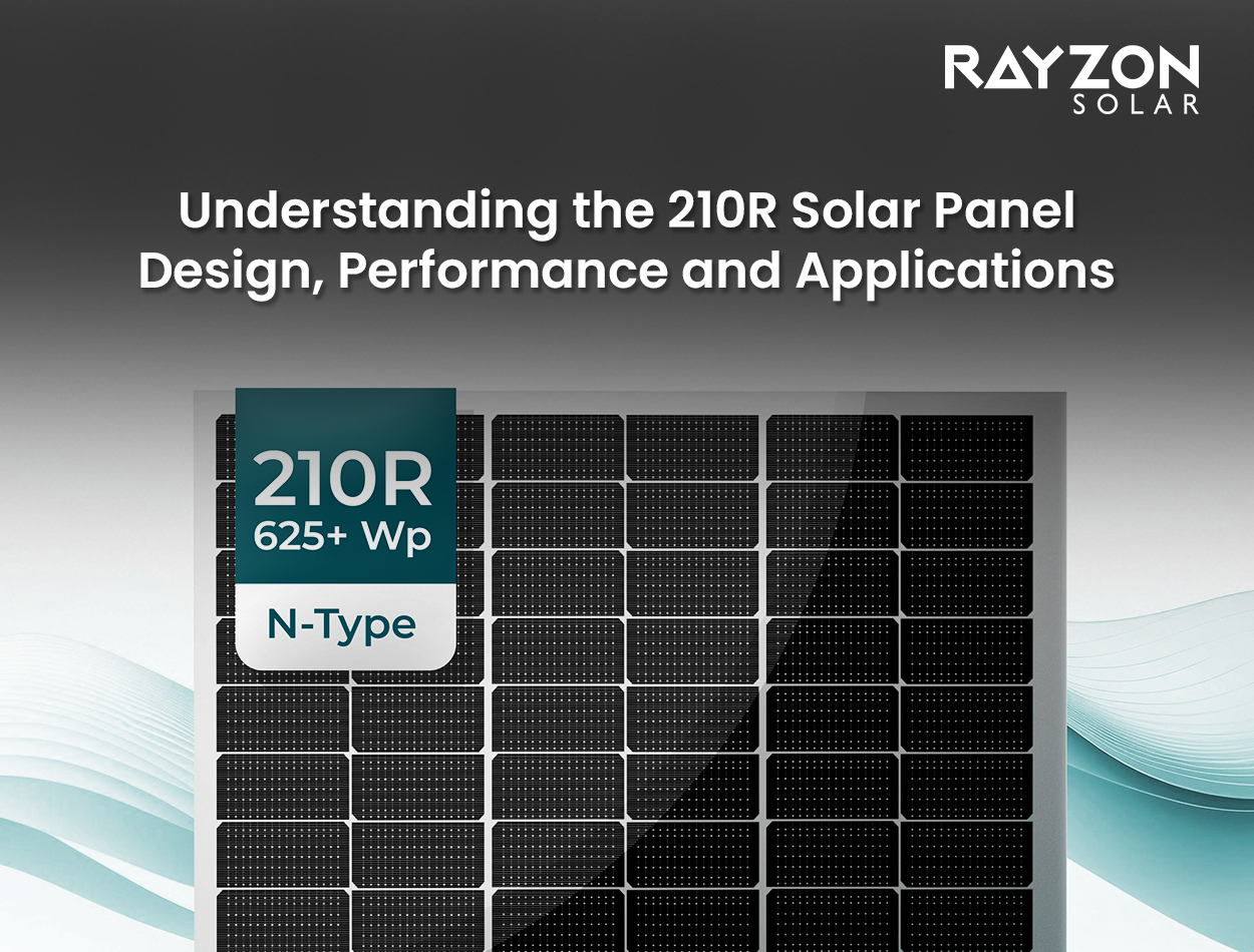 210R solar panel by Rayzon Solar showcasing advanced design and high performance.