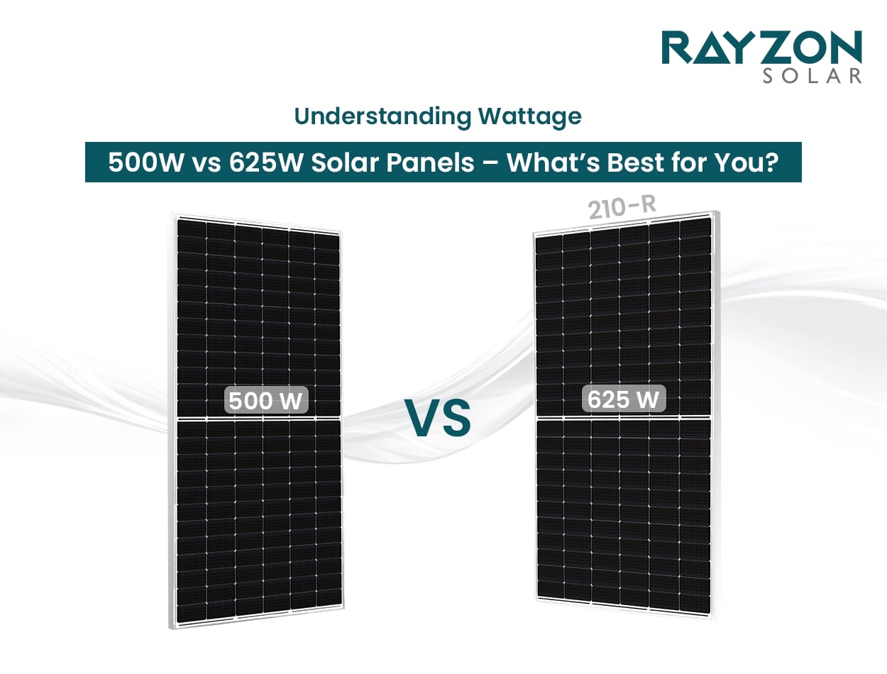 Rayzon Solar 500W vs 625W Solar Panels Comparison 