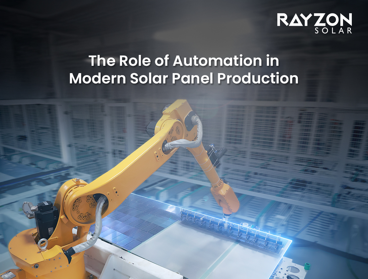 Robotics and AI-driven automation in a solar panel manufacturing factory