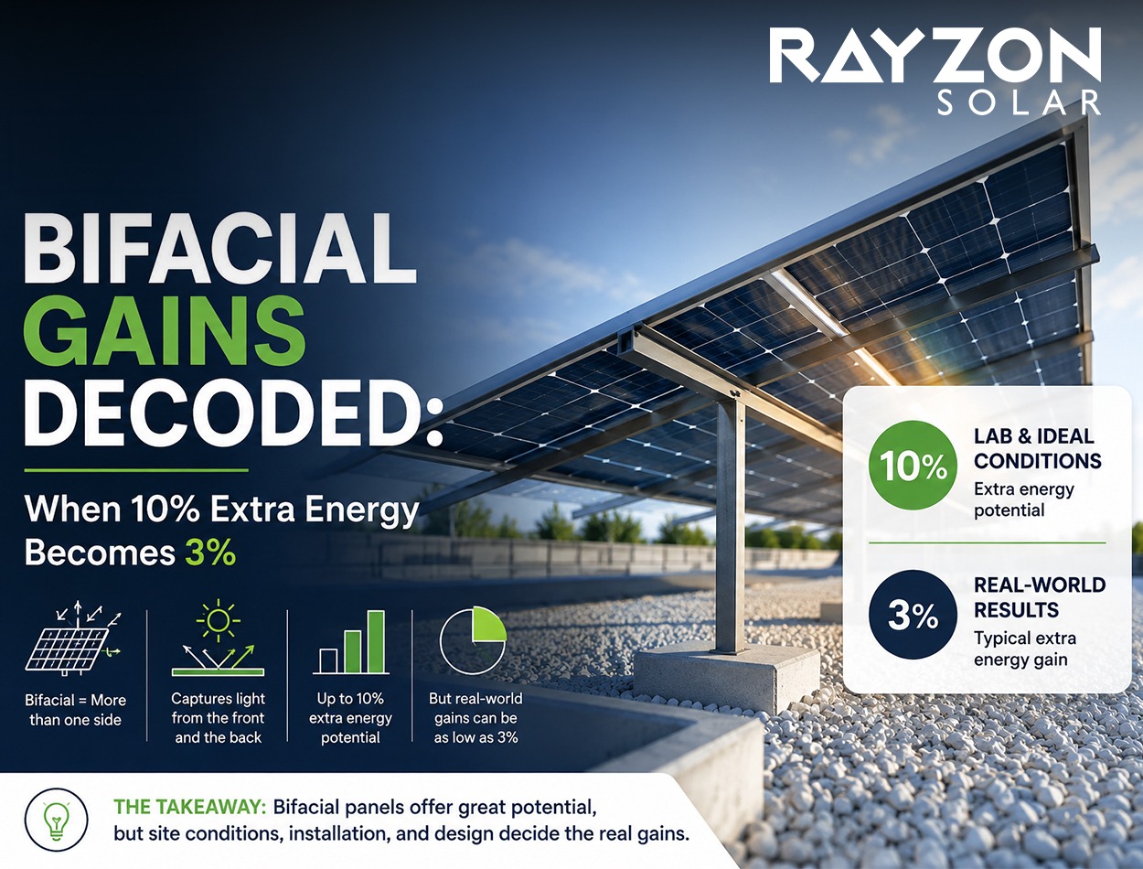Bifacial Gains Decoded: When 10% Extra Energy Becomes 3%