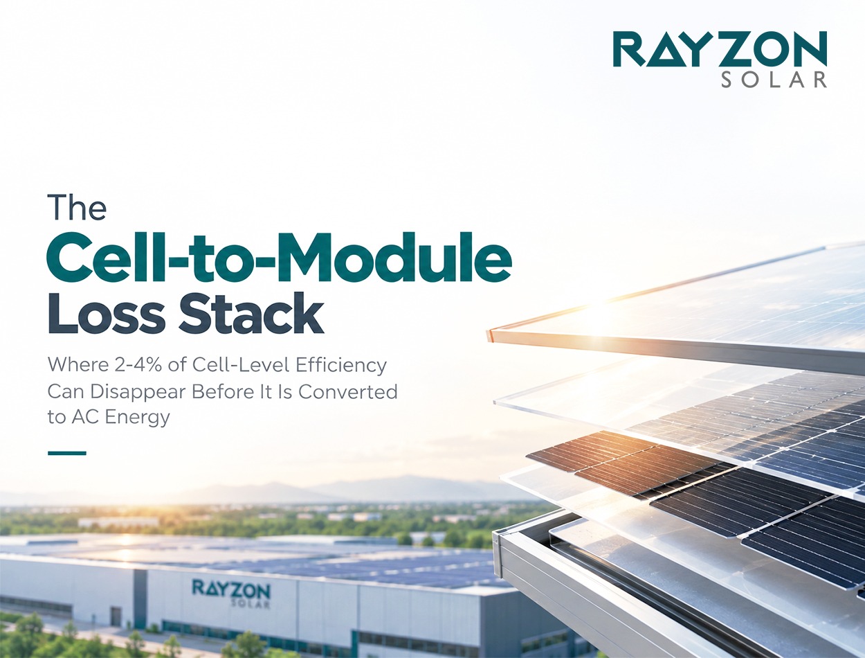 The Cell-to-Module Loss Stack: Where 2-4% of Cell-Level Efficiency Can Disappear Before It Is Converted to AC Energy