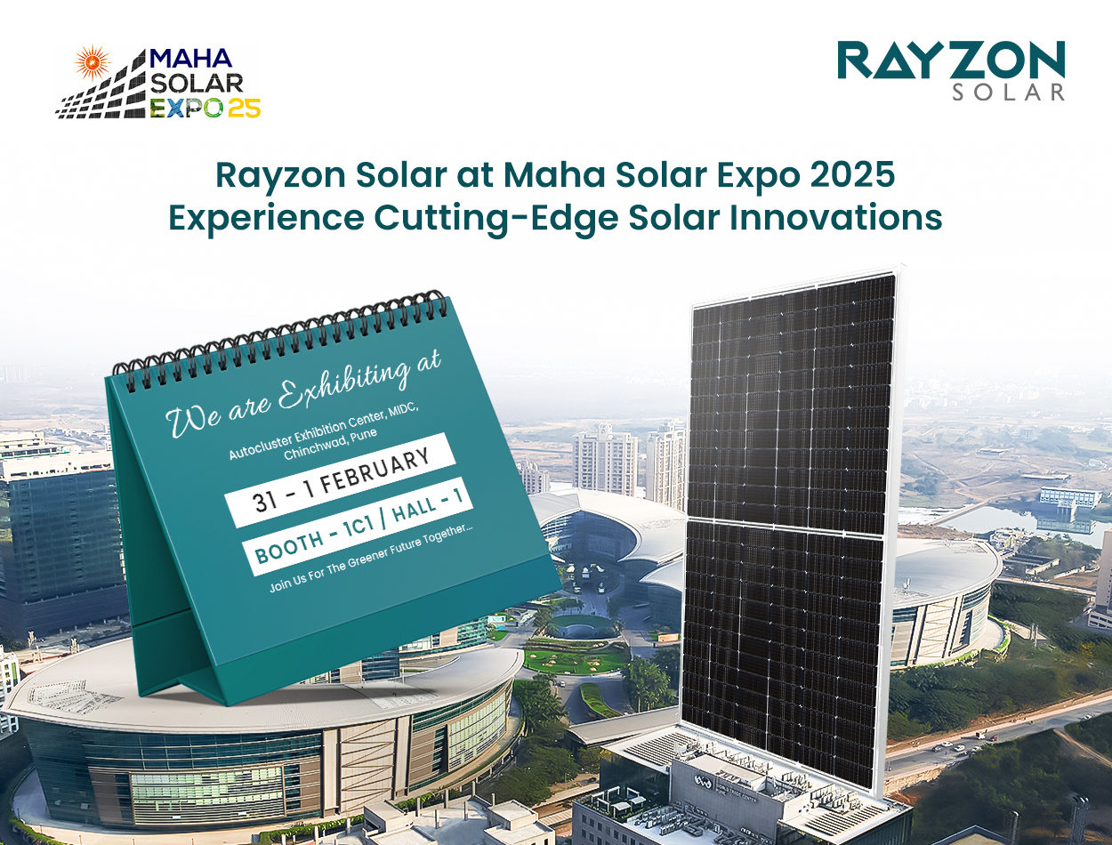 Rayzon Solar showcasing TOPCon solar panels at Maha Solar Expo 2025