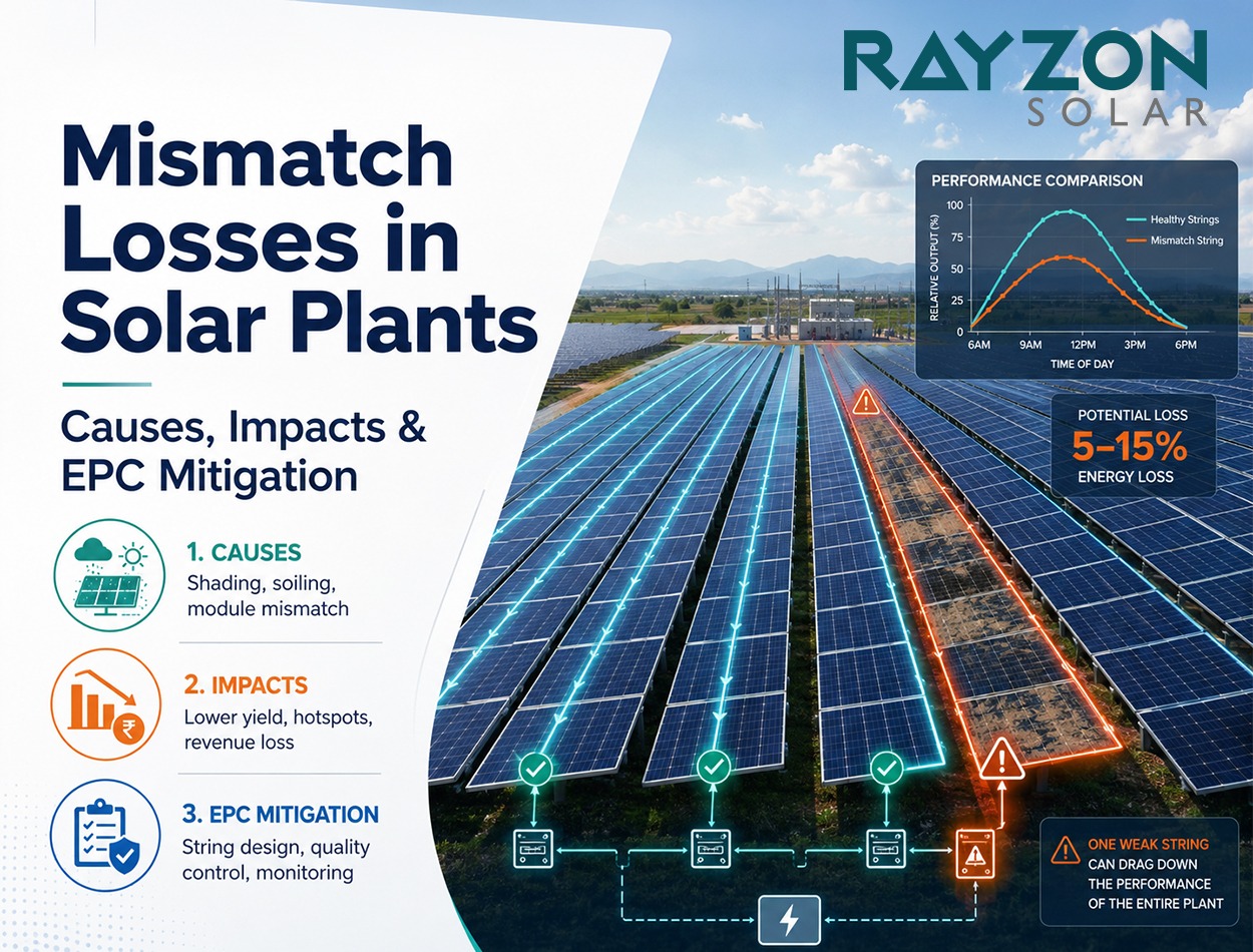 Solar panel shading causing mismatch losses