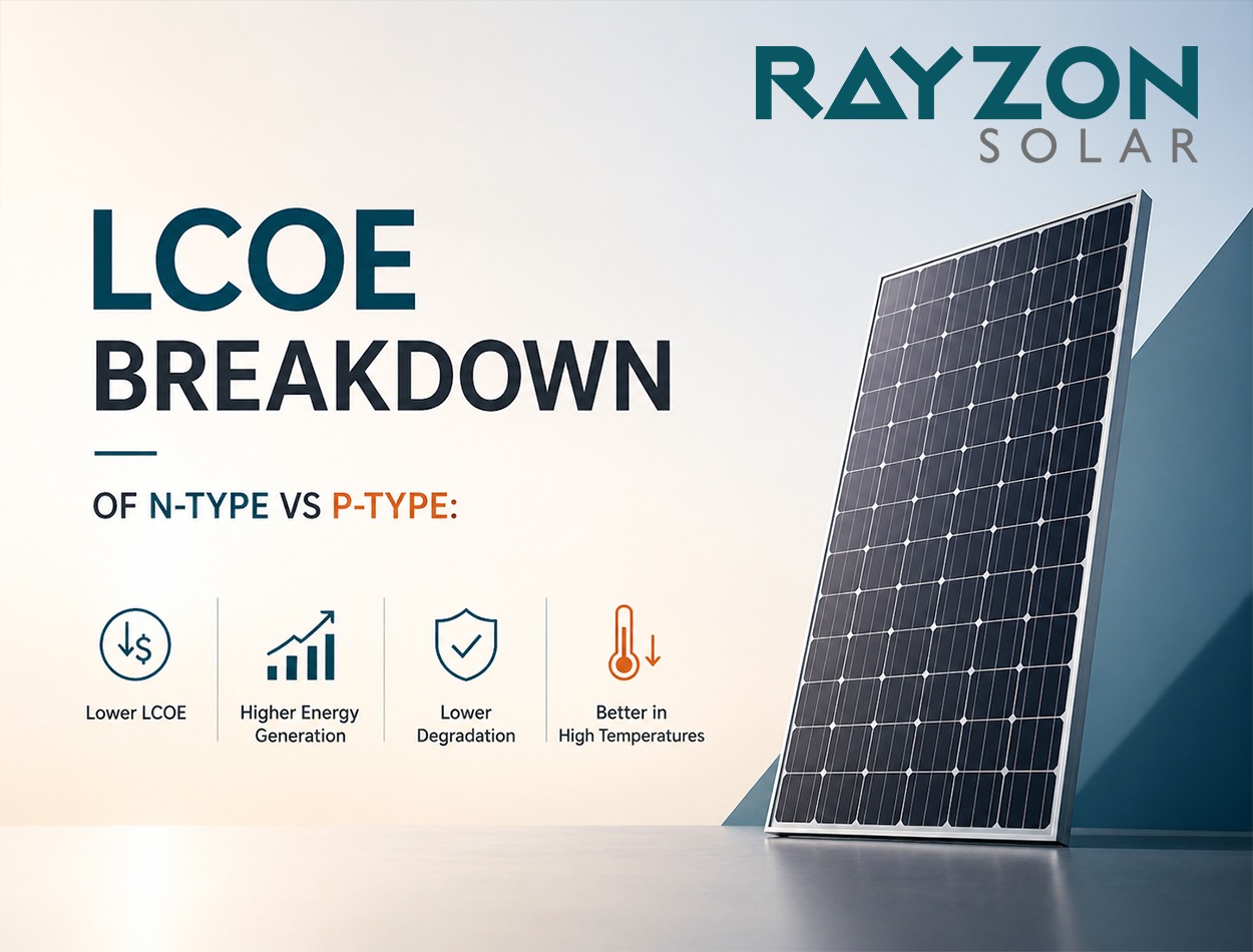 solar module efficiency over 25 years N-Type vs P-Type