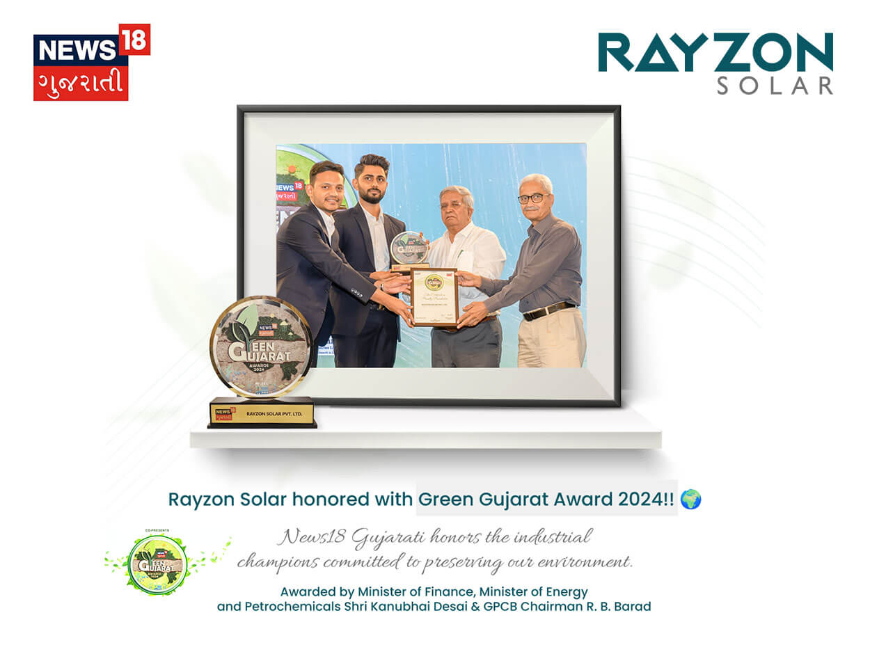 Rayzon Solar receiving the Green Gujarat Award 2024