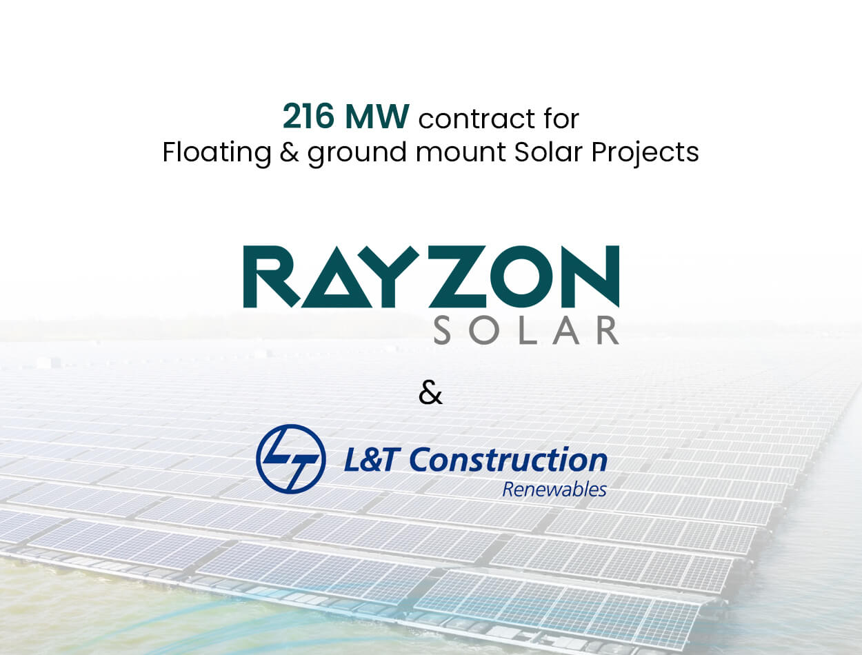 Rayzon Solar Secures 216 MW Supply Contract with Larsen &amp; Toubro for Floating and Ground-Mounted Solar Projects