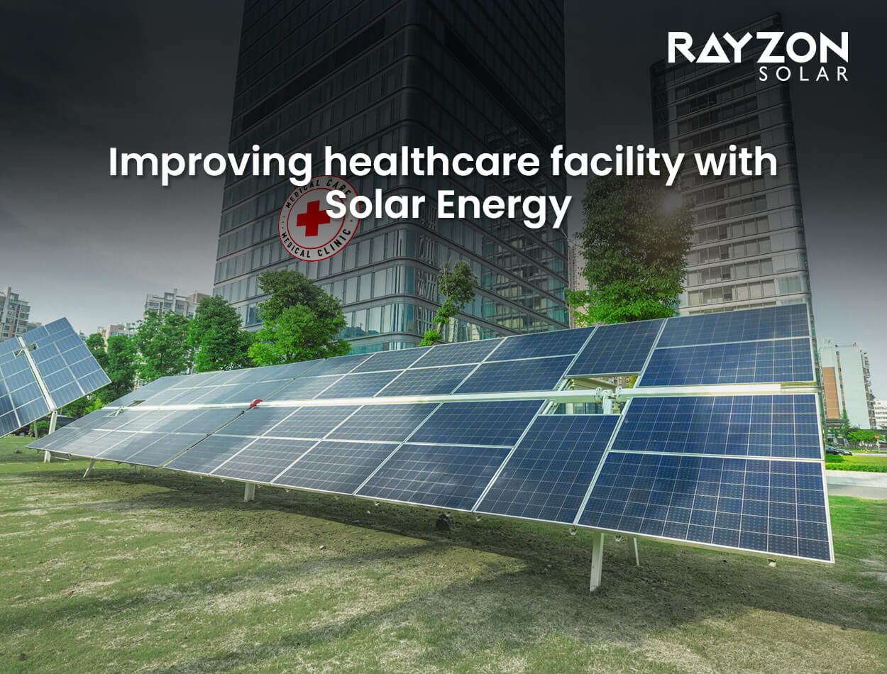 Solar panels powering a remote healthcare facility, providing reliable and sustainable electricity for uninterrupted medical services.