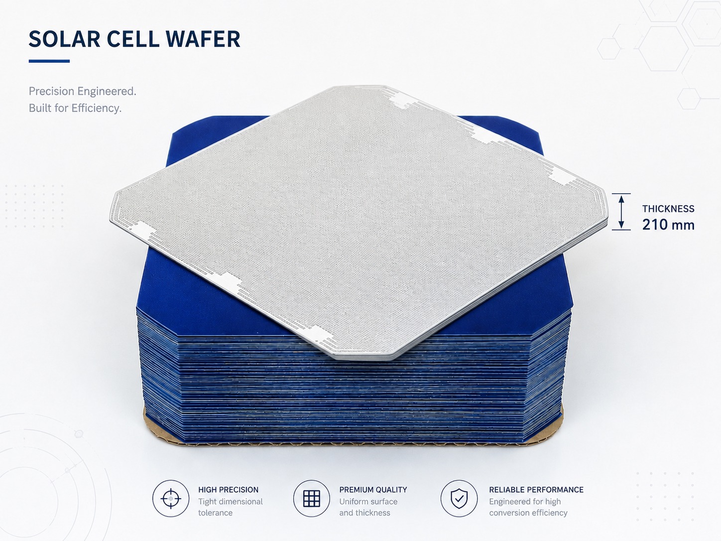 210mm silicon wafer solar modules installed in a utility-scale solar power plant illustrating large-format module economics and BOS optimization