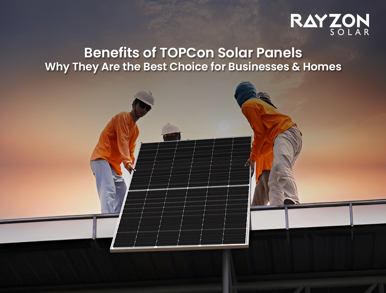 A high-efficiency TOPCon solar panel installed on a rooftop, delivering maximum solar energy output.